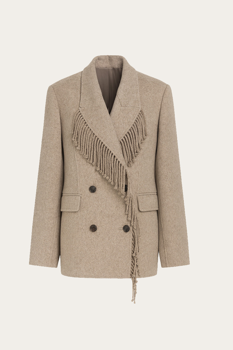 Beth Wool Jacket Taupe - Bilde 4