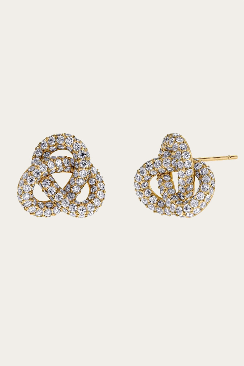 Infinity Knot Sparkle Studs L Gold - Bilde 3