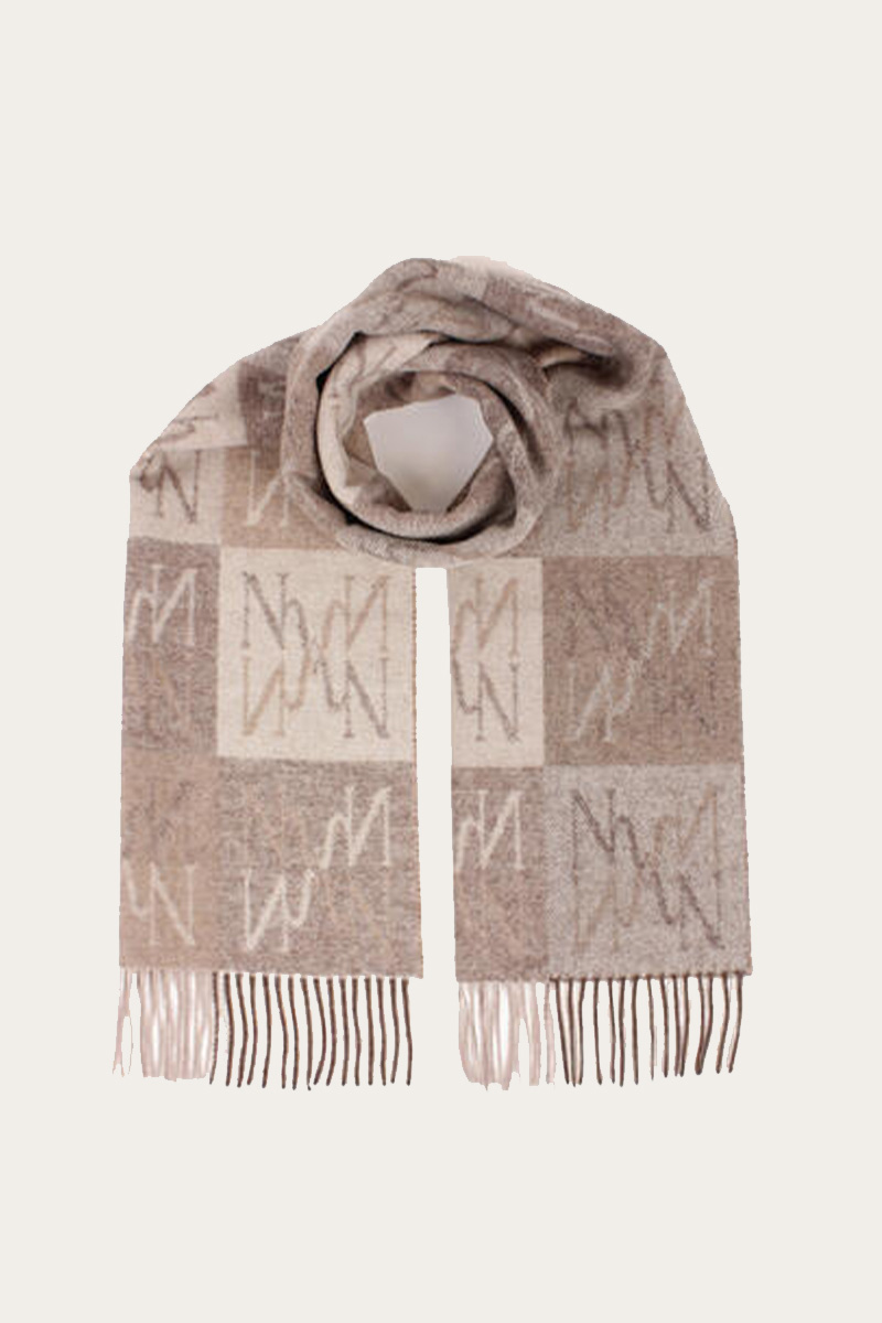 Sabrina Emblem Lammeullskjerf Beige