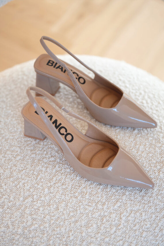 Biamaralyn Slingback Patent Nougat