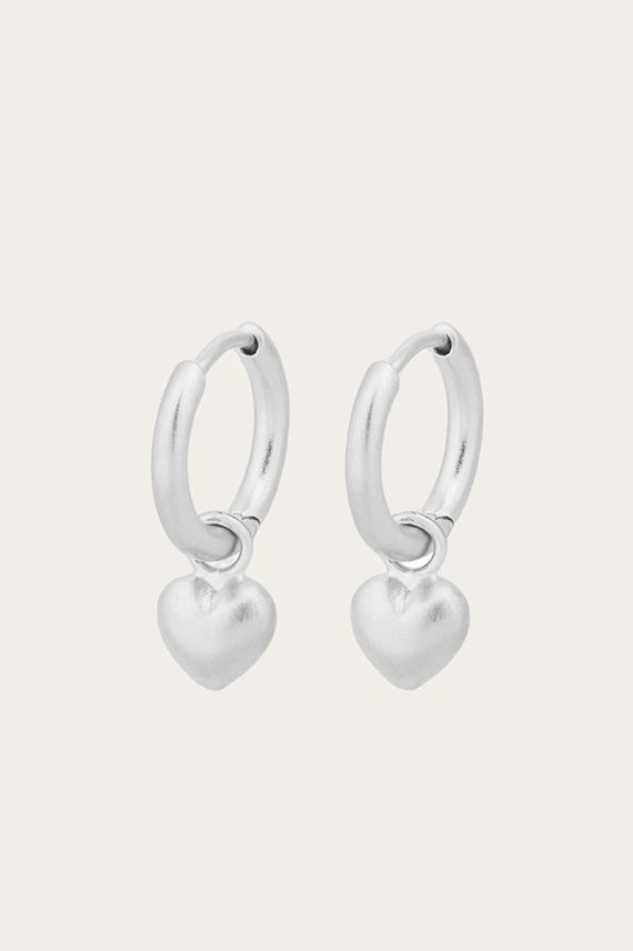 Heart Huggies 10 mm Silver