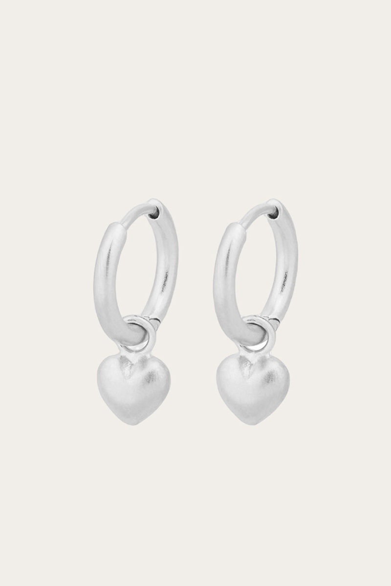 Heart Huggies 10 mm Silver