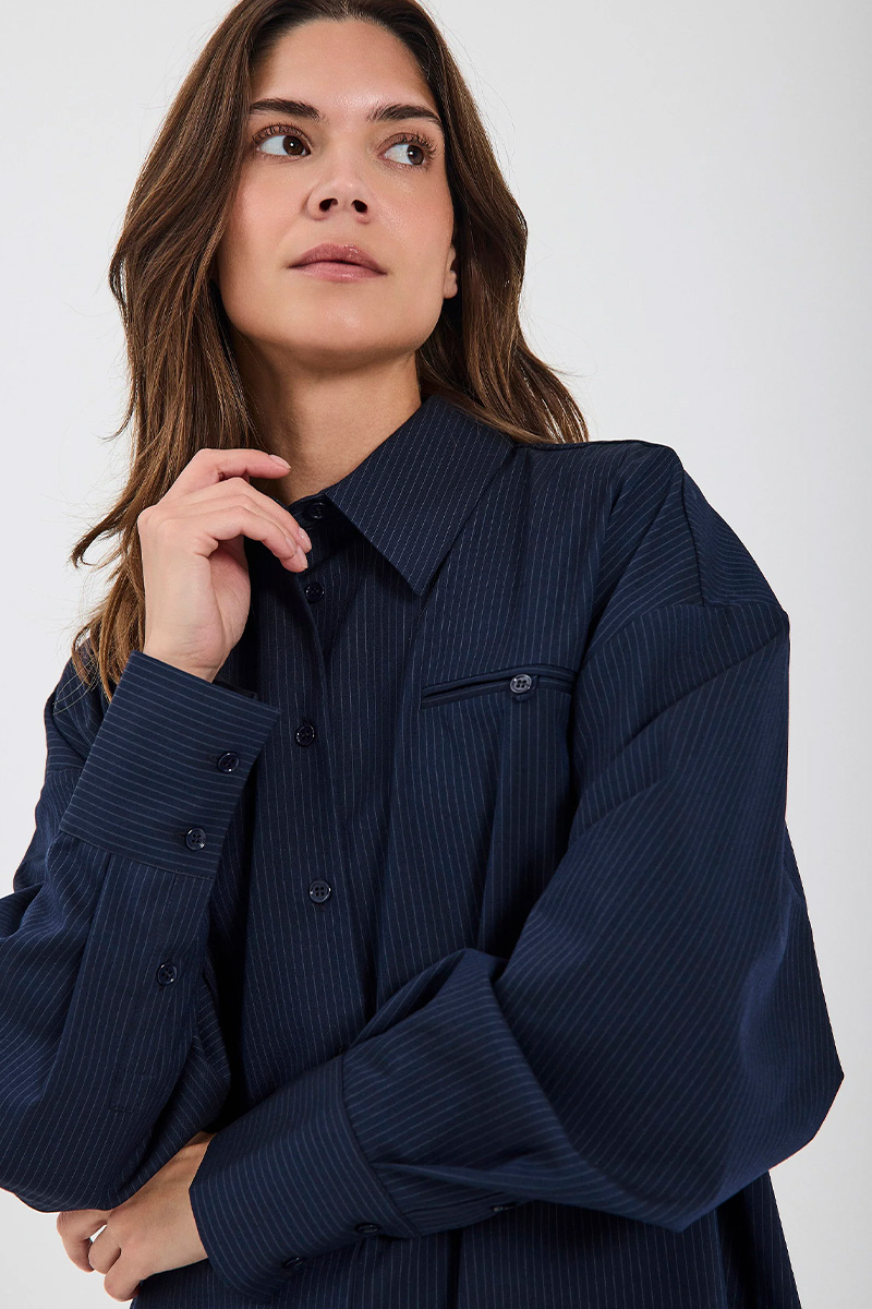 Willow Shirt Navy Pinstripe - Bilde 2