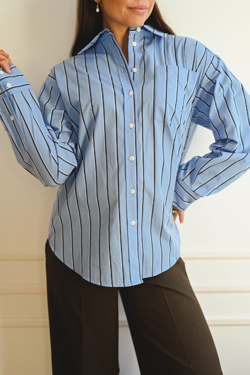 AnabellaPW Shirt Blue Stripe - Bilde 3