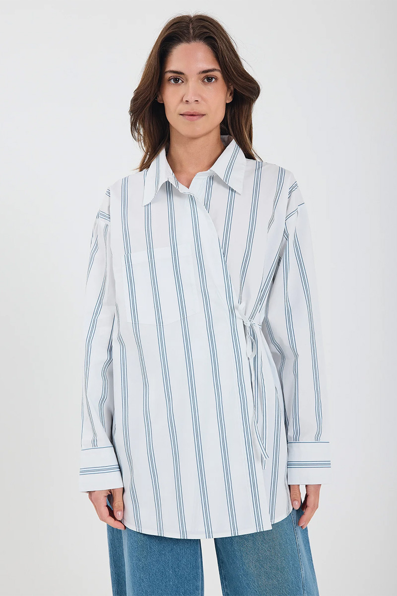 Apio Shirt White Stripe