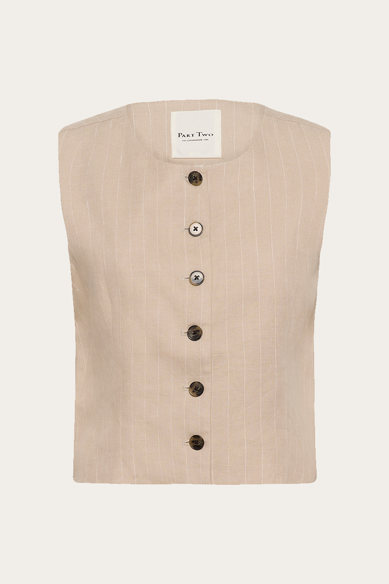 AzaniaPW Waistcoat Neutral Pinstripe - Bilde 2