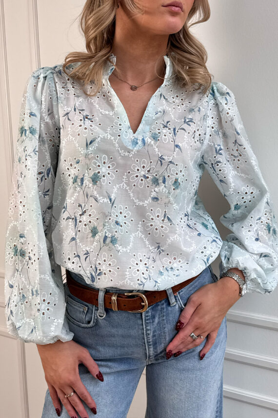 Grete Blouse Blue/White