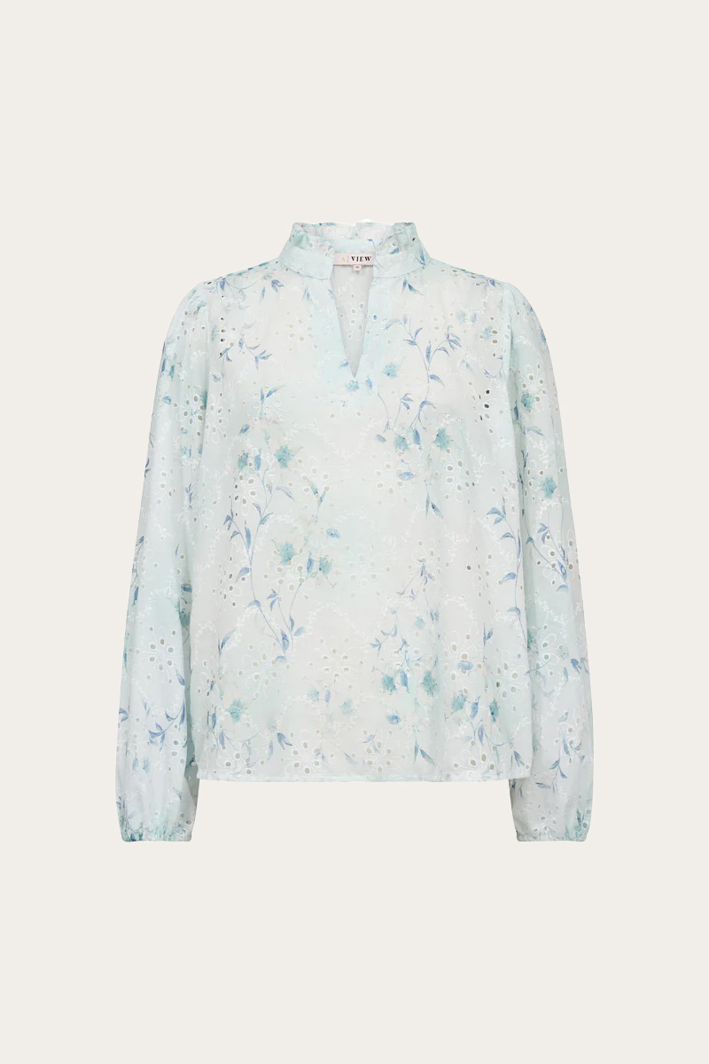 Grete Blouse Blue/White - Bilde 3