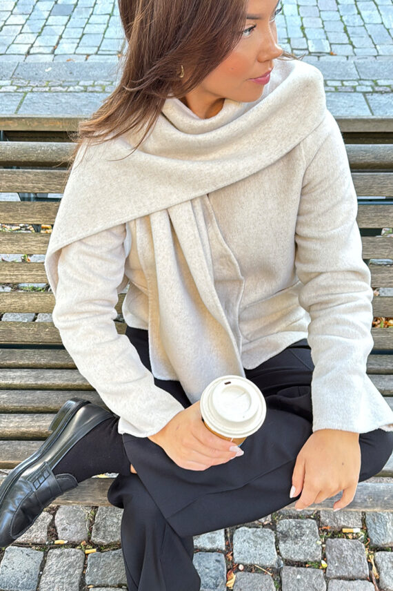 HaizleyIW Scarf Coat Ecru