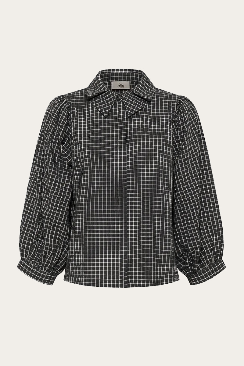 KBEllen Frosty Blouse Dark Grey Check - Bilde 2