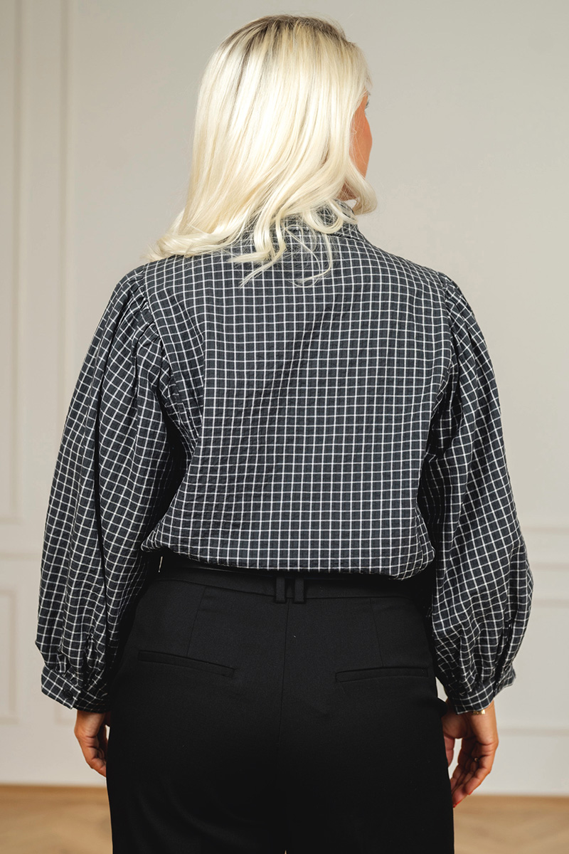 KBEllen Frosty Blouse Dark Grey Check - Bilde 6