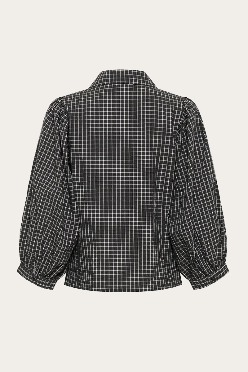 KBEllen Frosty Blouse Dark Grey Check - Bilde 3