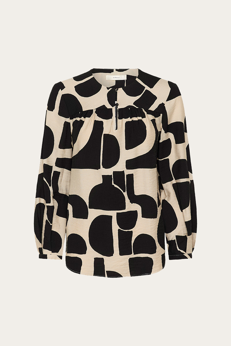 LynnIW Blouse Black Soft Blocks - Bilde 3