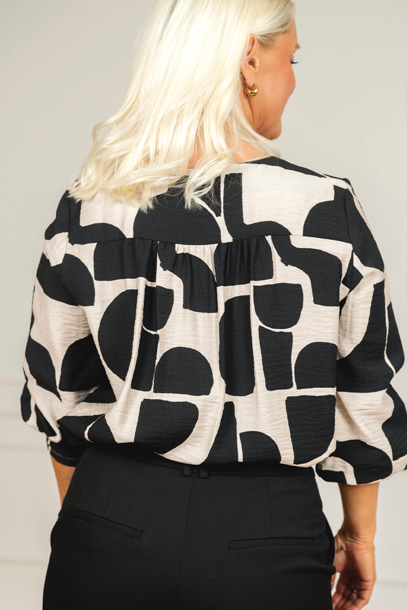 LynnIW Blouse Black Soft Blocks - Bilde 4
