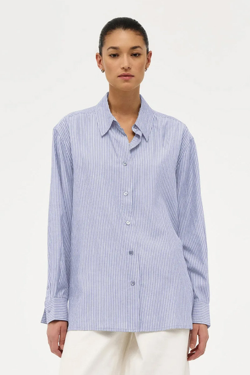 Mirage Drape Shirt Blue Stripe - Bilde 2