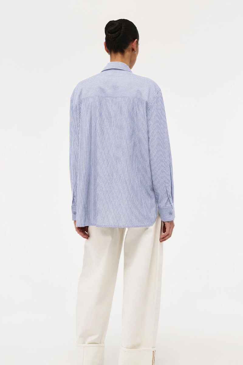 Mirage Drape Shirt Blue Stripe - Bilde 4