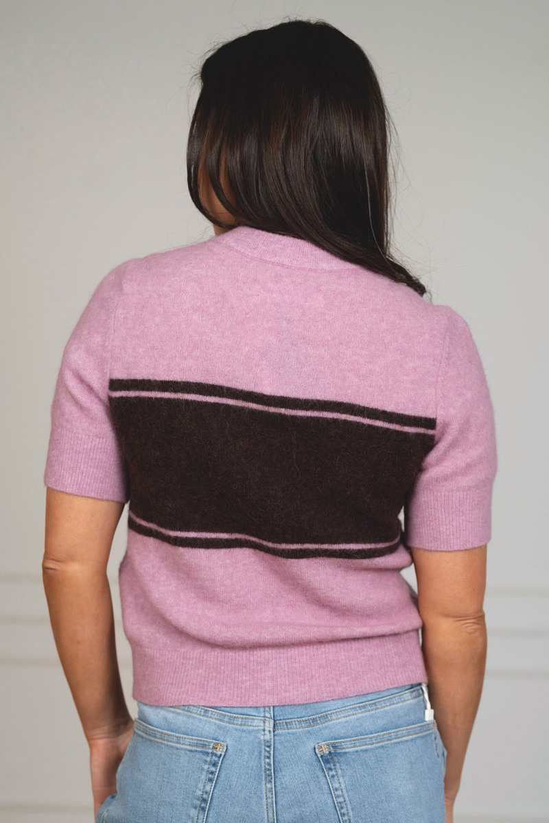 Sanoura SS Cardigan Orchid Wide Stripe - Bilde 2