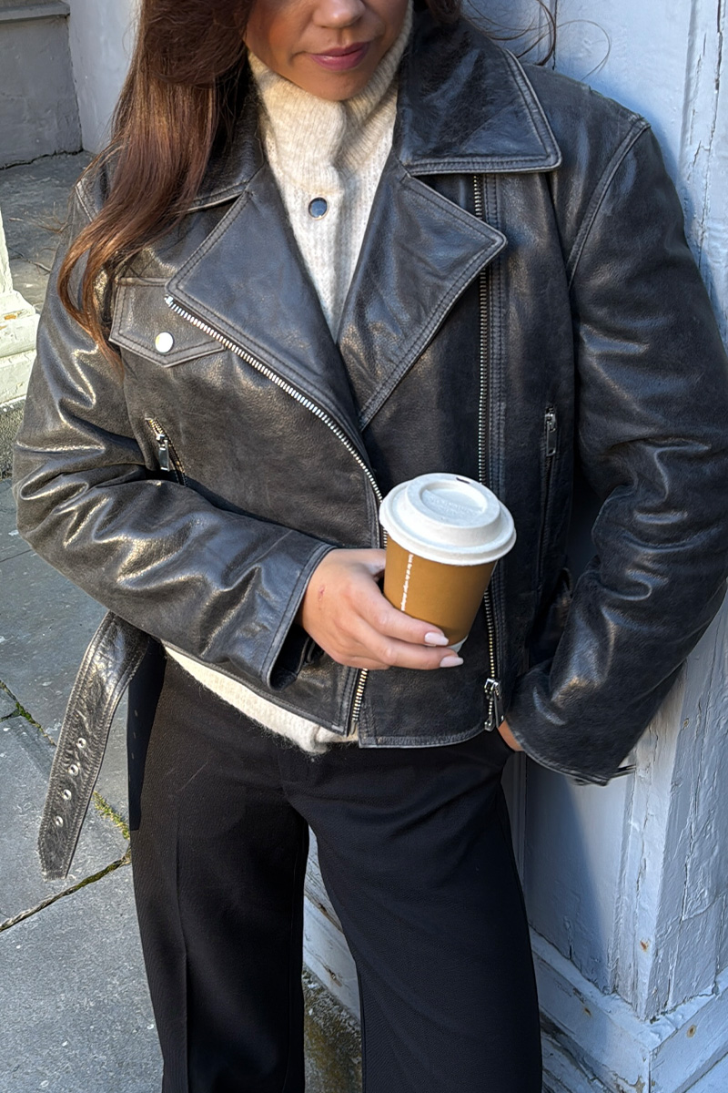 SLPanima Biker Jacket Raven - Bilde 8