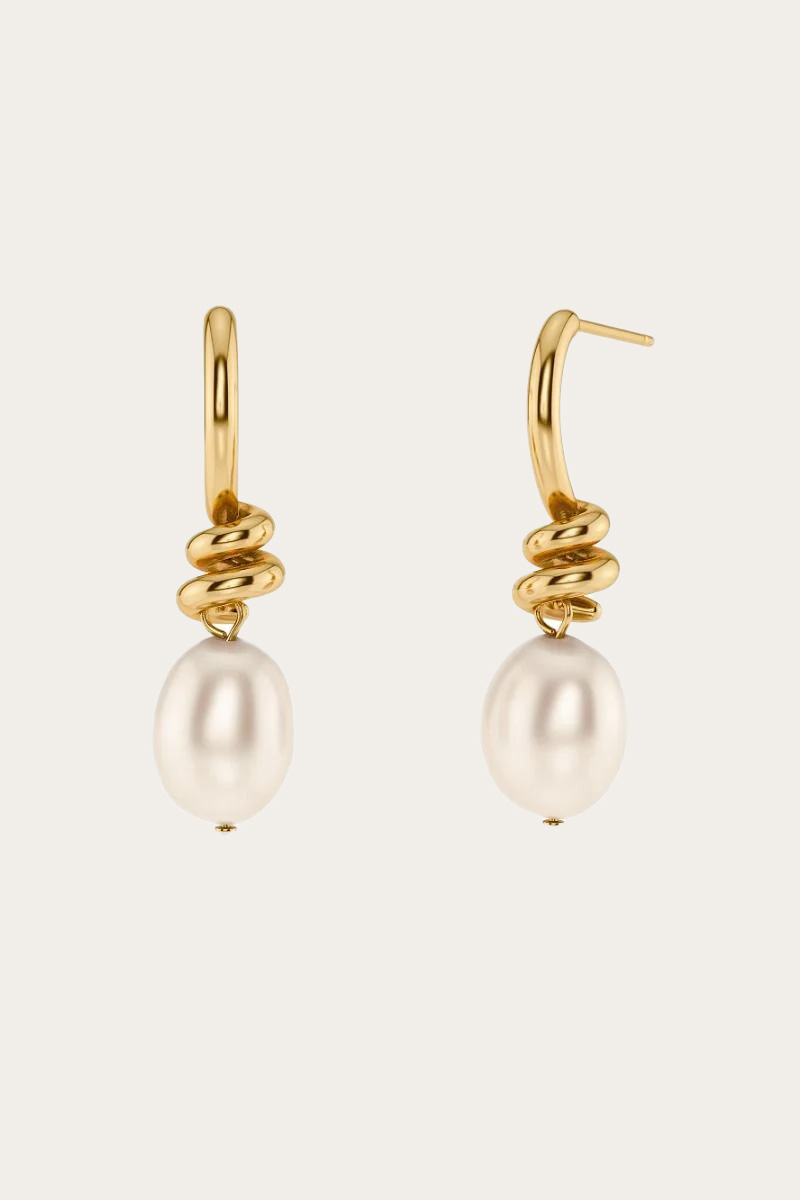 Swivel Earrings Pearl S Gold - Bilde 2