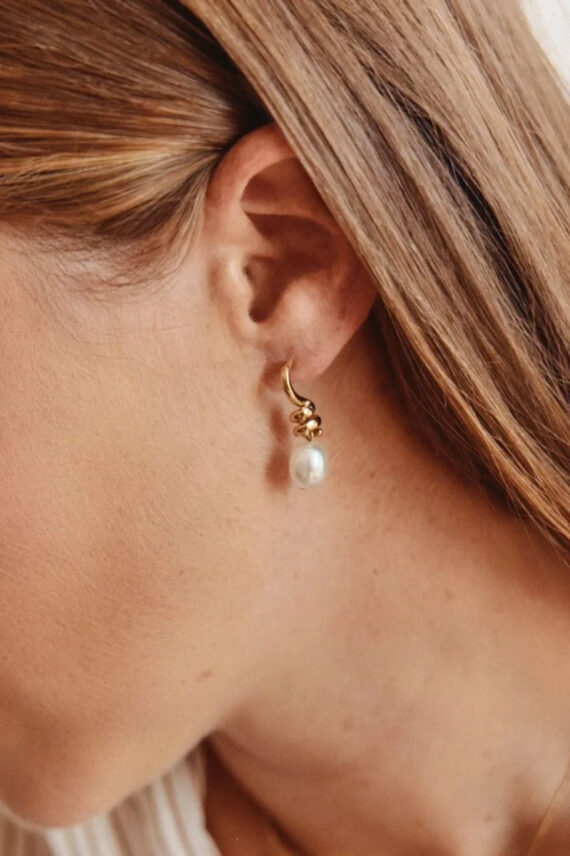 Swivel Earrings Pearl S Gold