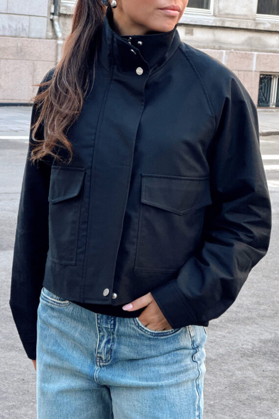 Cotton Short Jacket Black