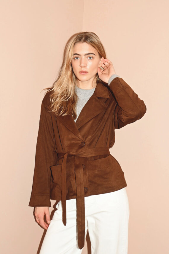 Drop Shoulder Boxy Blazer Pecan
