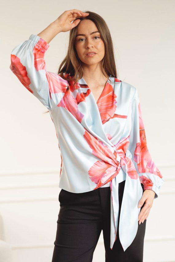 Elena Blouse Fuchsia Maxi Flower