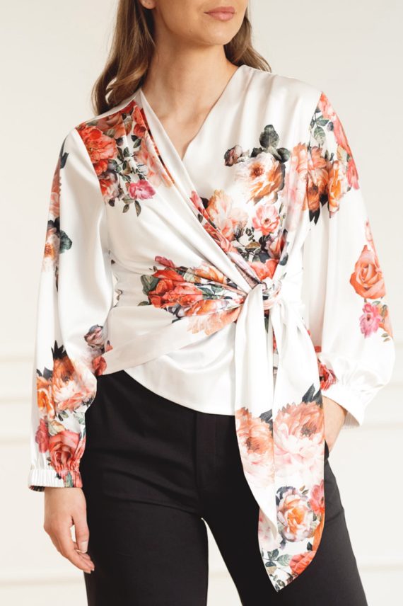 Elena Blouse Fiori Blanc