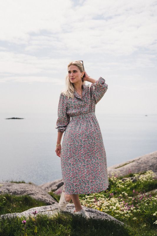 Gry Astrid Shirt Dress Green Flower - Bilde 2