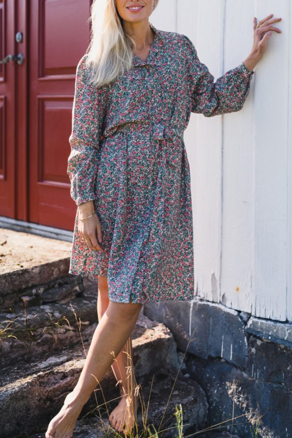 Gry Astrid Shirt Dress Green Flower
