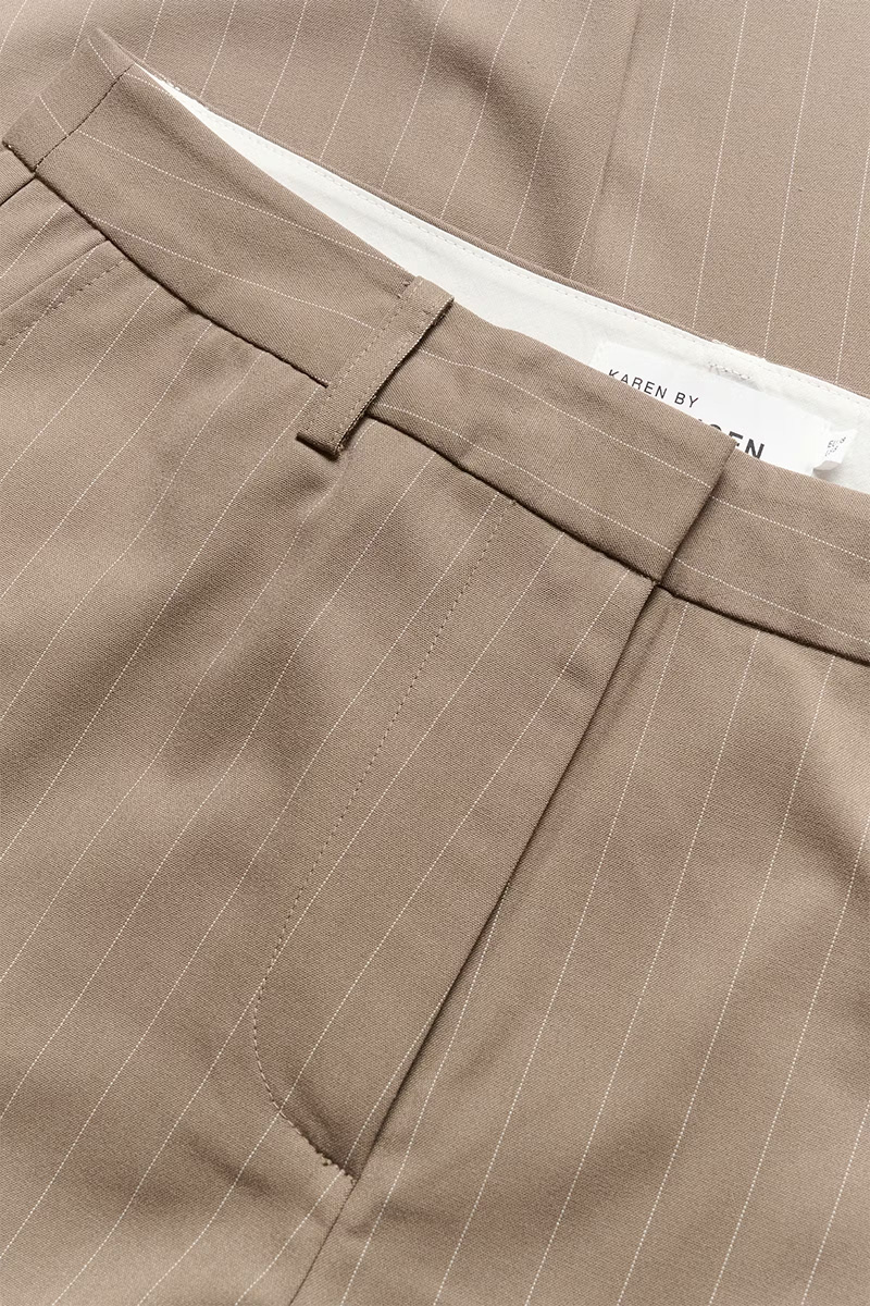 KBMilano Stripe Pants Walnut - Bilde 5