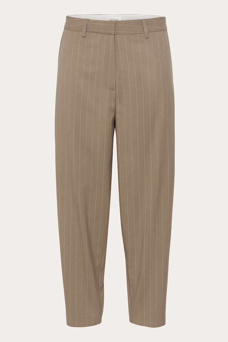 KBMilano Stripe Pants Walnut - Bilde 6