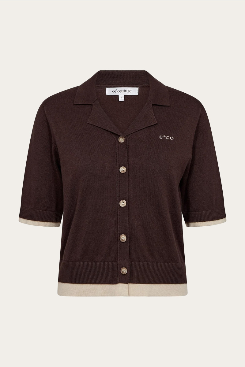 LueCC Crop Cardigan Dark Brown - Bilde 2