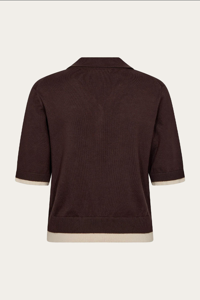 LueCC Crop Cardigan Dark Brown - Bilde 3