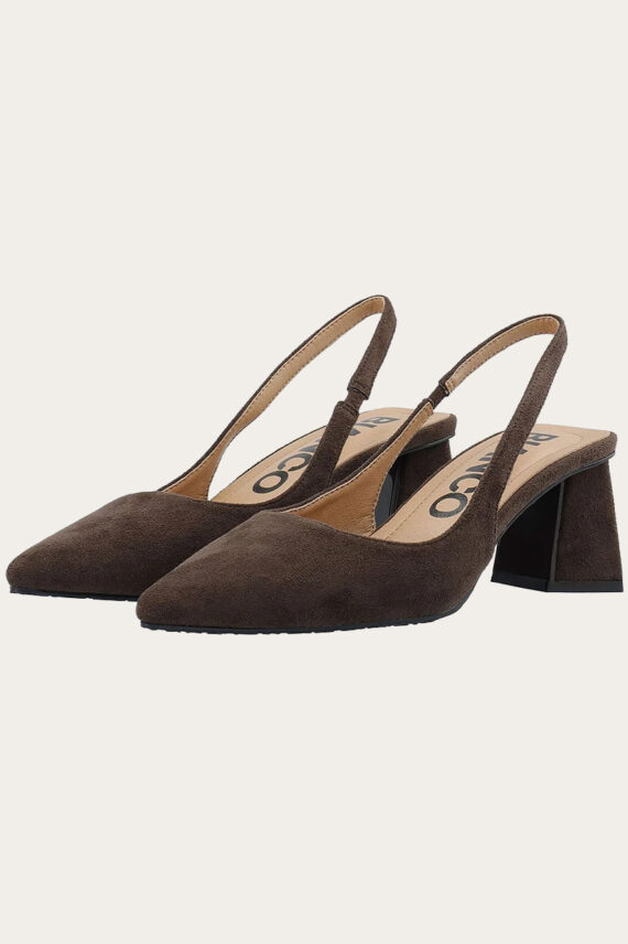 Maralyn Slingback Faux Suede Dark Brown