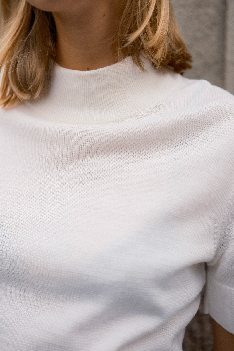 Merino Short Sleeve Polo Off White - Bilde 2