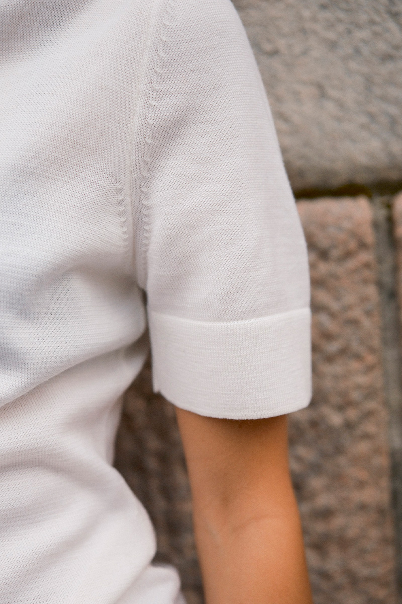 Merino Short Sleeve Polo Off White - Bilde 4