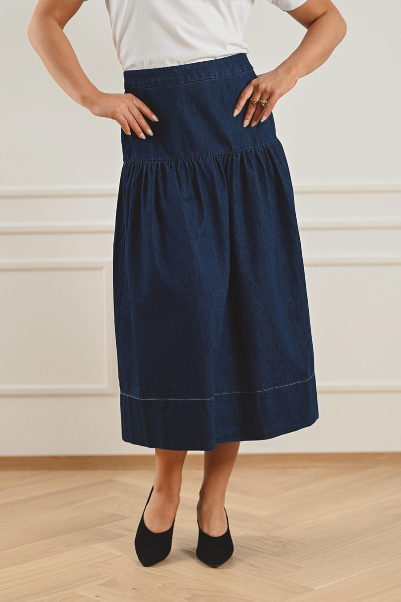 NelliaPW Skirt Dark Blue Denim - Bilde 2