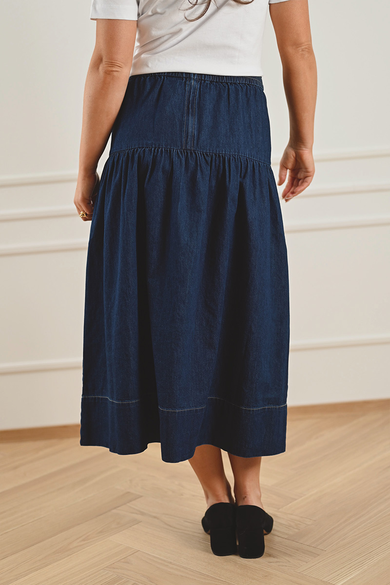 NelliaPW Skirt Dark Blue Denim - Bilde 3