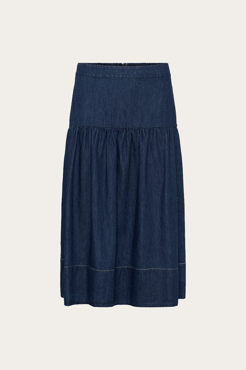 NelliaPW Skirt Dark Blue Denim - Bilde 4