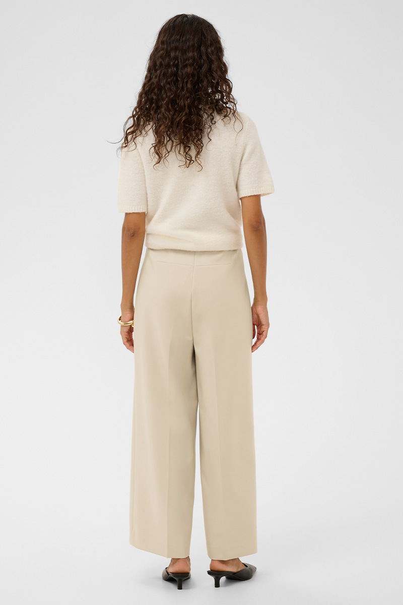 SLCorinne Wide Cropped Pants Oatmeal - Bilde 5