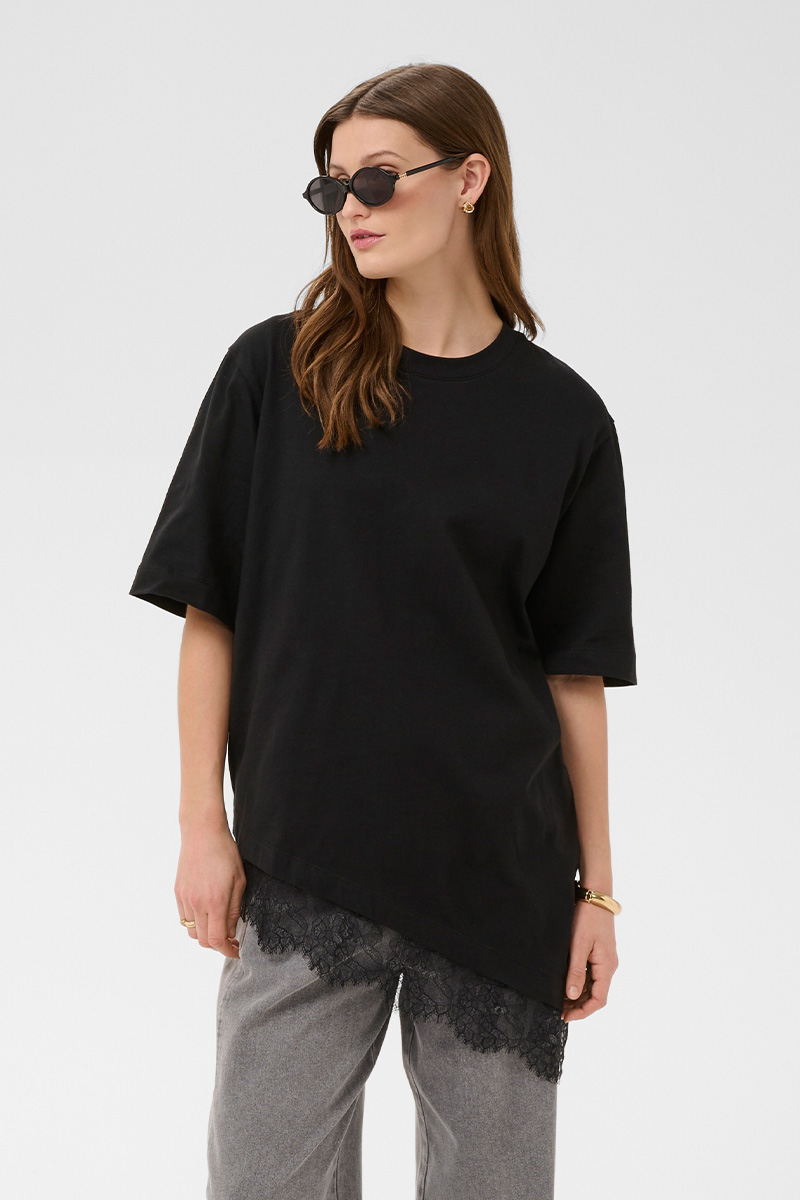 SLJina Lace Tee Black
