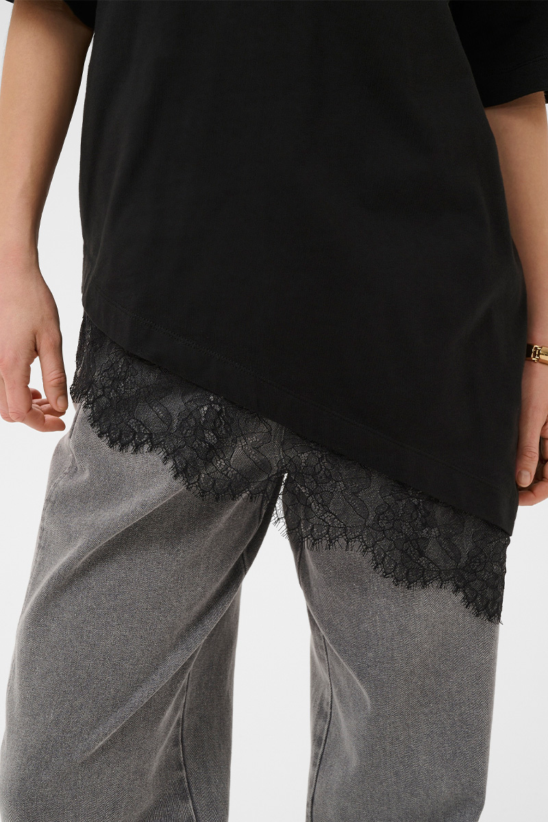 SLJina Lace Tee Black - Bilde 3