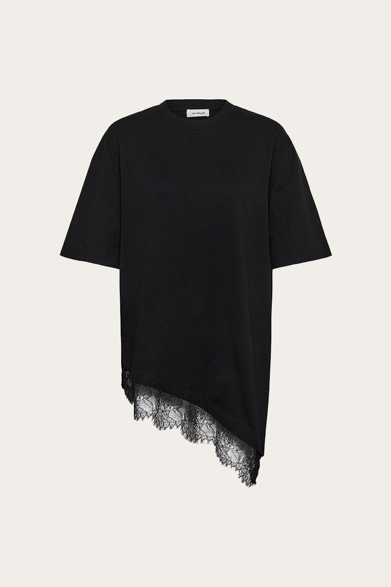 SLJina Lace Tee Black - Bilde 4