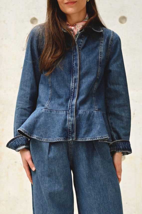 SophinaIW Shirt Washed Medium Blue