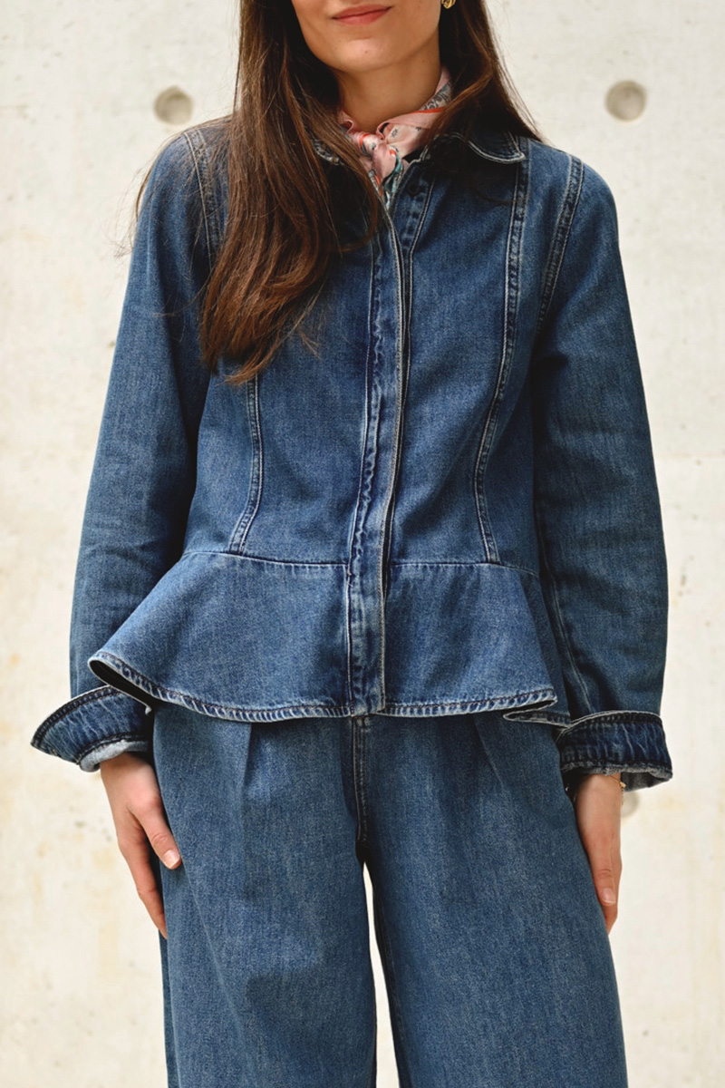 SophinaIW Shirt Washed Medium Blue