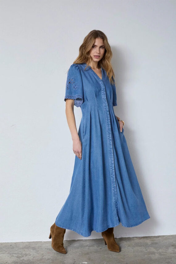 TillyCC Pleat Dress Denim Blue