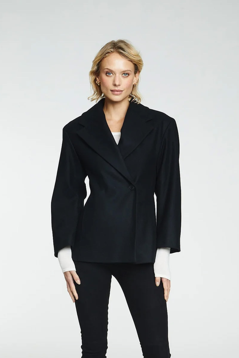 Wool Jacket Short Black - Bilde 4