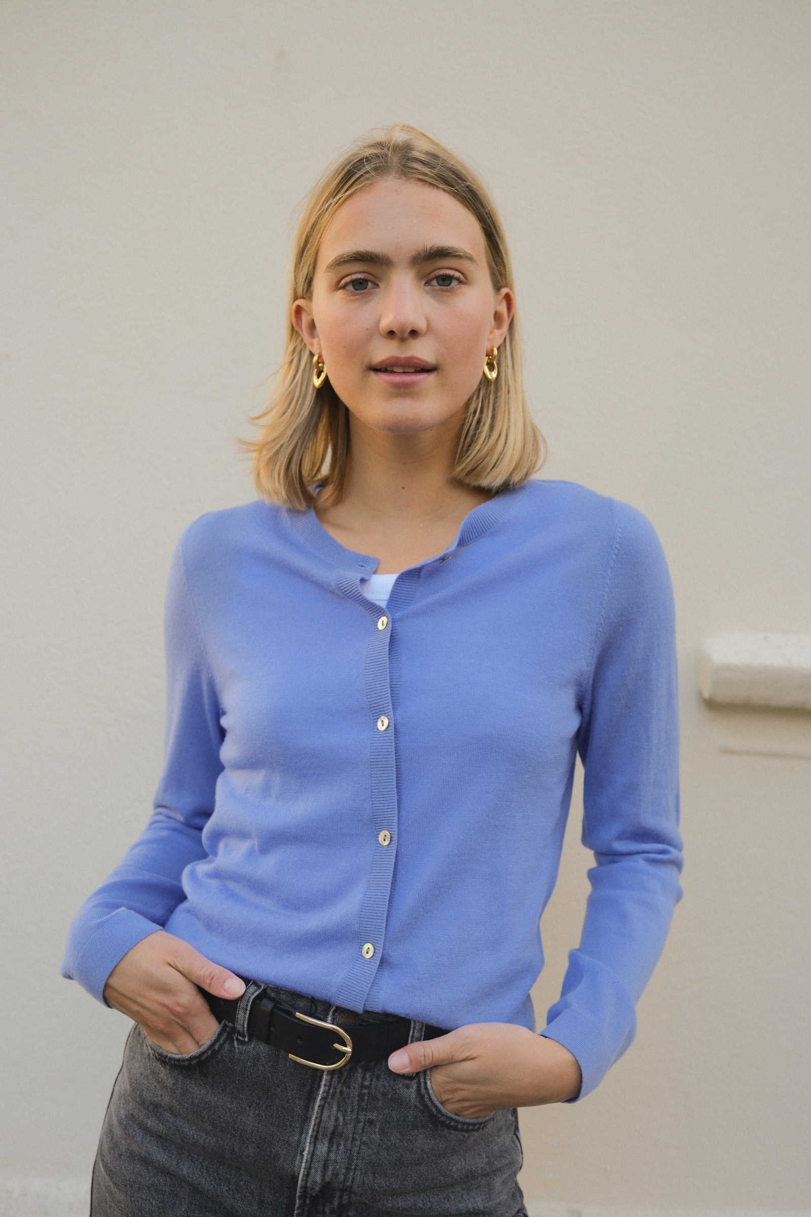 Virve Cardigan Sky Blue - Bilde 2
