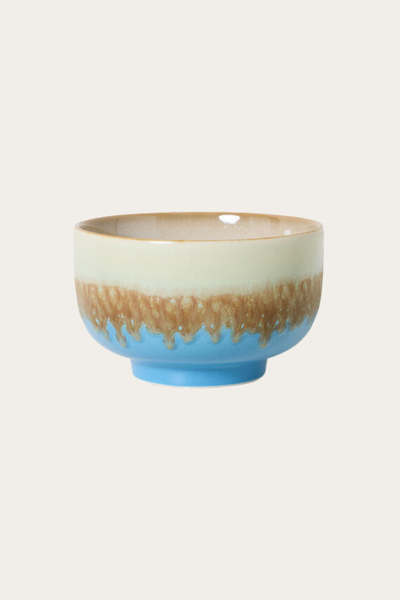 70s Ceramics Noodle Bowl Azure
